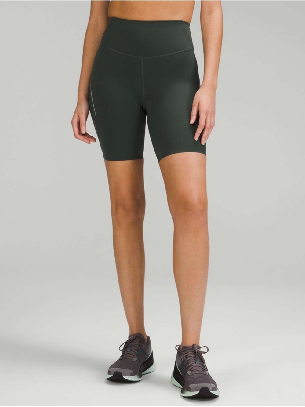 NWT Lululemon Base Pace High Rise Reflective Short 8" in Smoked Spruce Size 4 - Picture 2 of 11